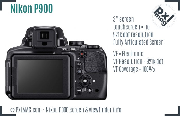 Nikon Coolpix P900 screen and viewfinder