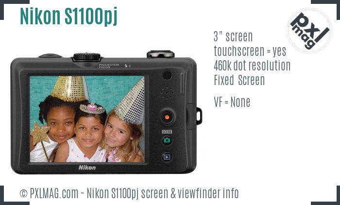 Nikon Coolpix S1100pj screen and viewfinder