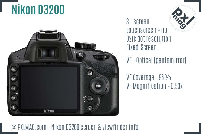 Nikon D3200 screen and viewfinder