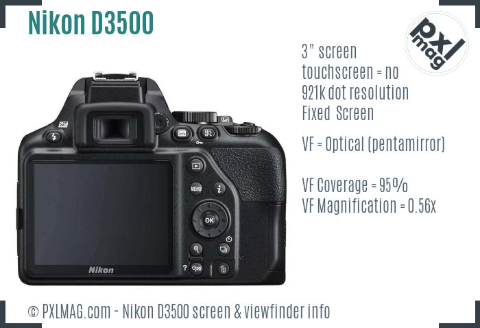Nikon D3500 screen and viewfinder