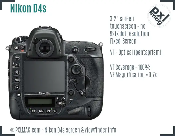 Nikon D4s screen and viewfinder