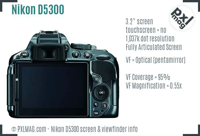 Nikon D5300 screen and viewfinder