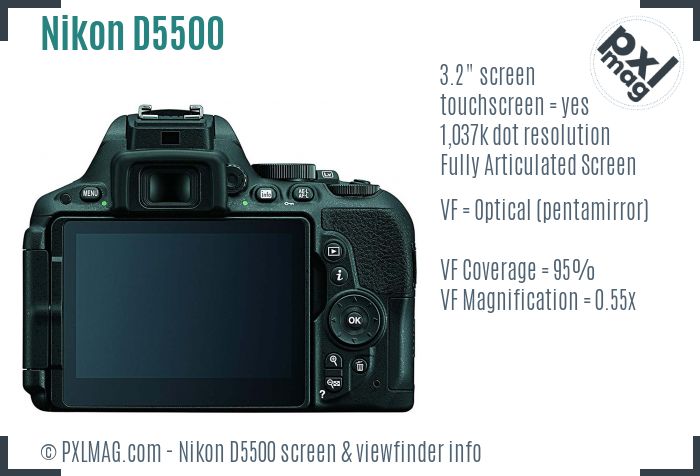 Nikon D5500 screen and viewfinder