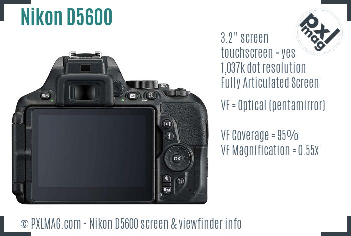Nikon D5600 screen and viewfinder