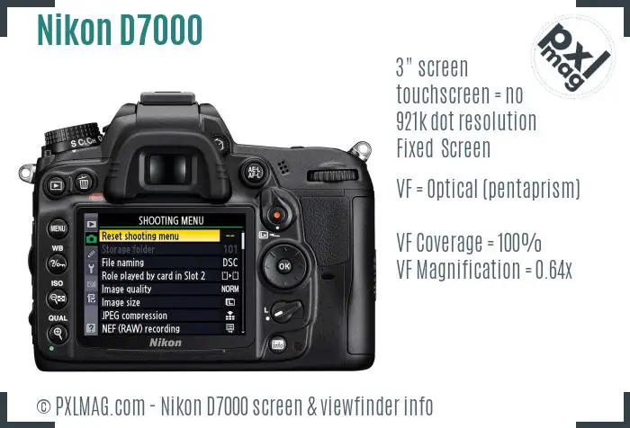 Nikon D7000 screen and viewfinder