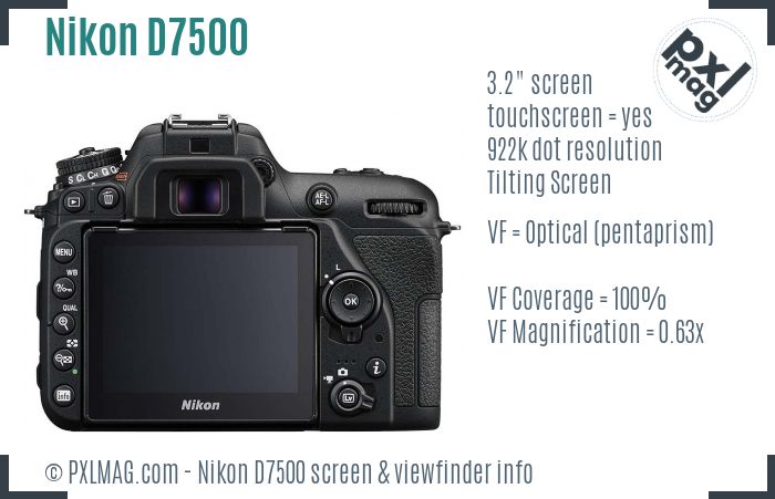 Nikon D7500 screen and viewfinder