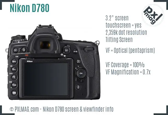 Nikon D780 screen and viewfinder