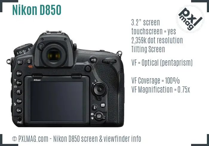Nikon D850 screen and viewfinder