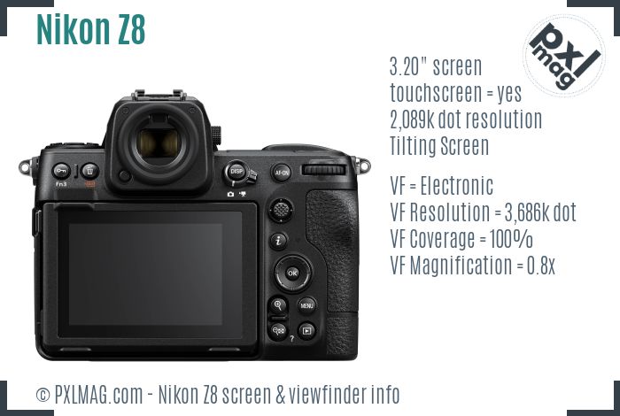 Nikon Z8 screen and viewfinder