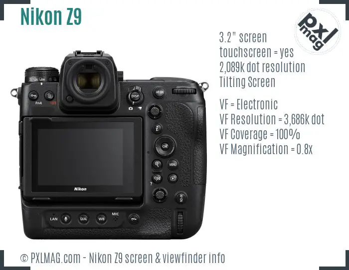 Nikon Z9 screen and viewfinder