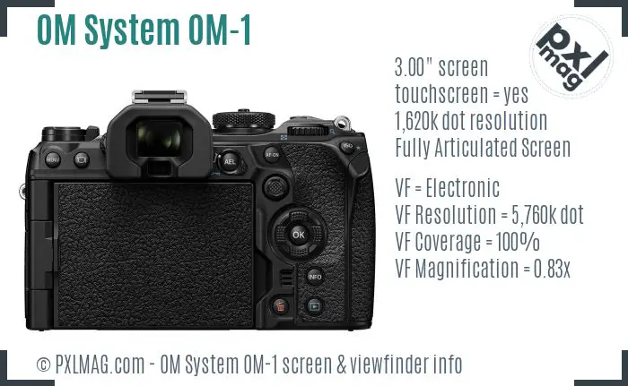 OM System OM-1 screen and viewfinder