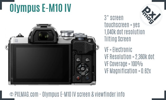 Olympus OM-D E-M10 IV screen and viewfinder