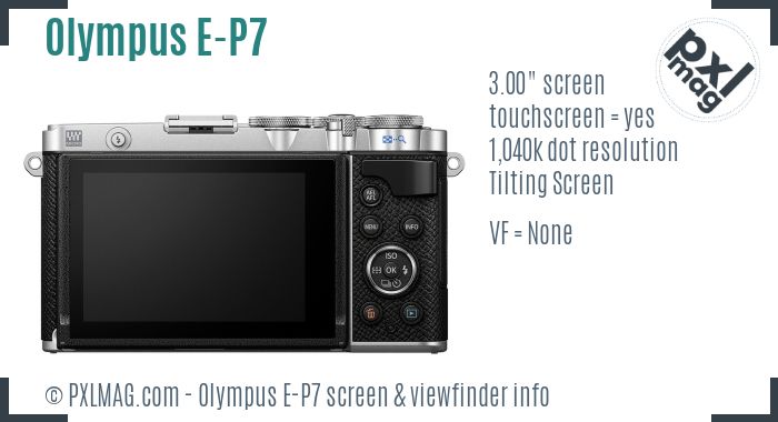 Olympus PEN E-P7 screen and viewfinder