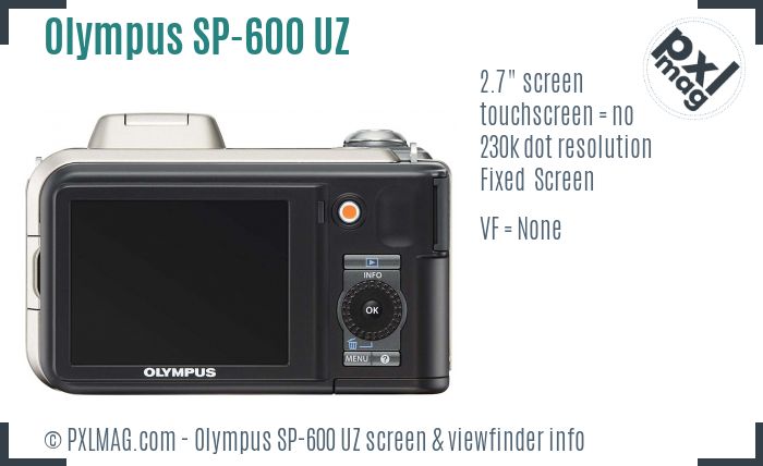 Olympus SP-600 UZ screen and viewfinder
