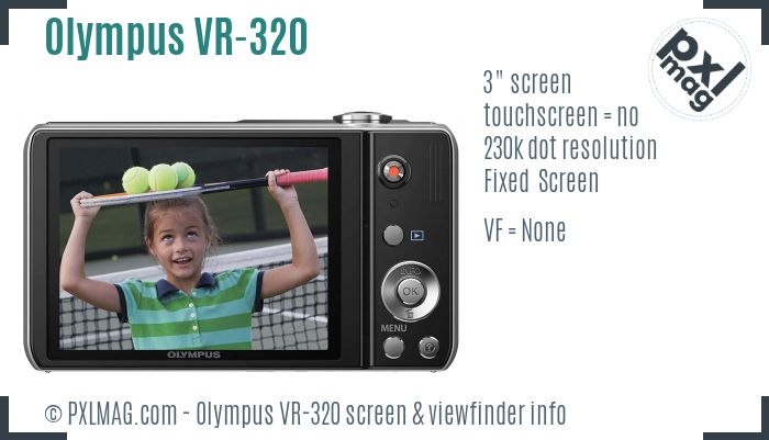 Olympus VR-320 screen and viewfinder