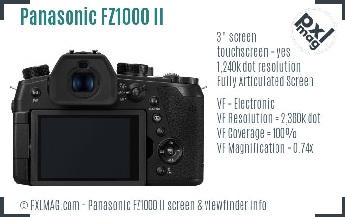 Panasonic Lumix DC-FZ1000 II screen and viewfinder