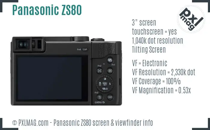 Panasonic Lumix DC-ZS80 screen and viewfinder