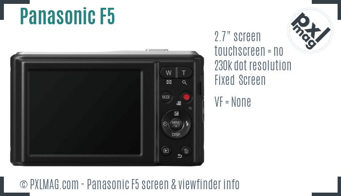 Panasonic Lumix DMC-F5 screen and viewfinder