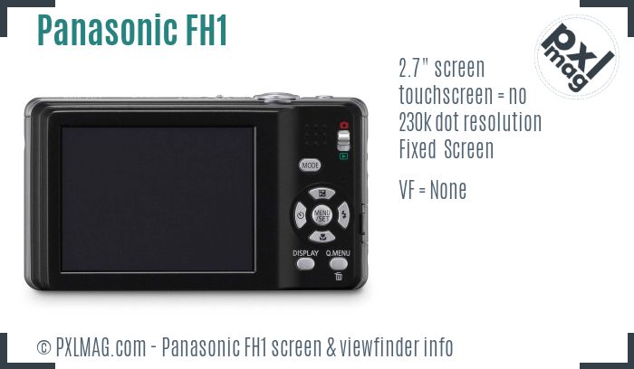 Panasonic Lumix DMC-FH1 screen and viewfinder