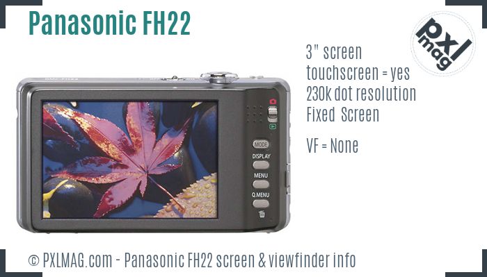 Panasonic Lumix DMC-FH22 screen and viewfinder