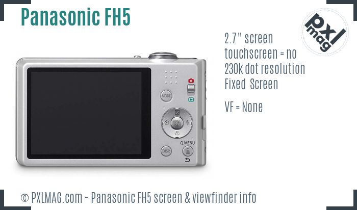 Panasonic Lumix DMC-FH5 screen and viewfinder