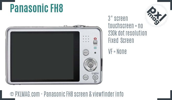 Panasonic Lumix DMC-FH8 screen and viewfinder