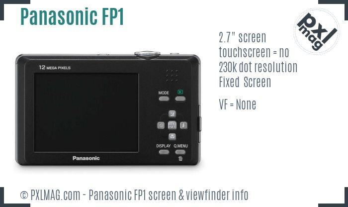 Panasonic Lumix DMC-FP1 screen and viewfinder
