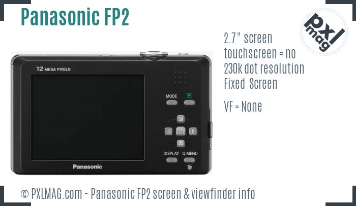Panasonic Lumix DMC-FP2 screen and viewfinder