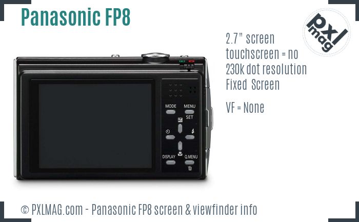 Panasonic Lumix DMC-FP8 screen and viewfinder
