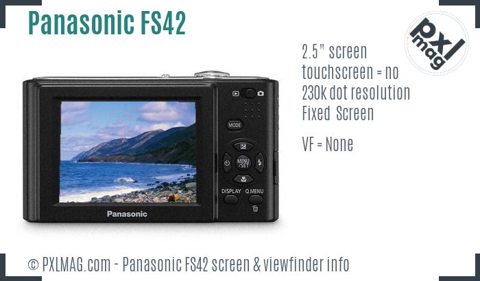 Panasonic Lumix DMC-FS42 screen and viewfinder
