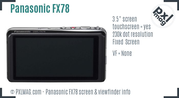 Panasonic Lumix DMC-FX78 screen and viewfinder