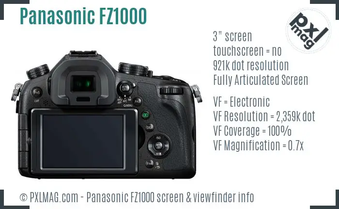 Panasonic Lumix DMC-FZ1000 screen and viewfinder