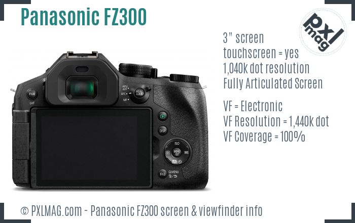 Panasonic Lumix DMC-FZ300 screen and viewfinder