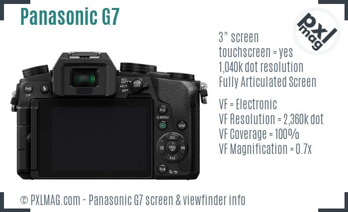 Panasonic Lumix DMC-G7 screen and viewfinder