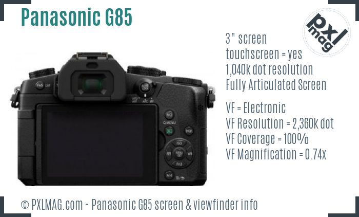 Panasonic Lumix DMC-G85 screen and viewfinder