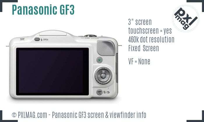 Panasonic Lumix DMC-GF3 screen and viewfinder