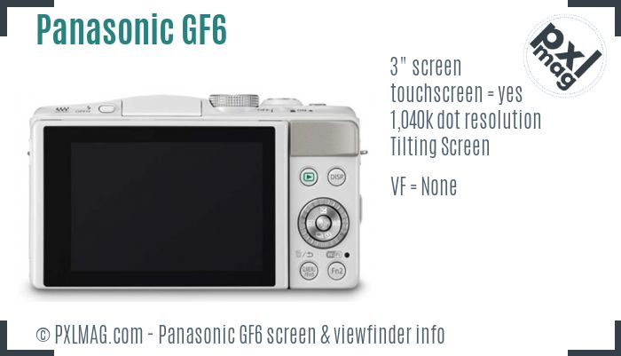 Panasonic Lumix DMC-GF6 screen and viewfinder