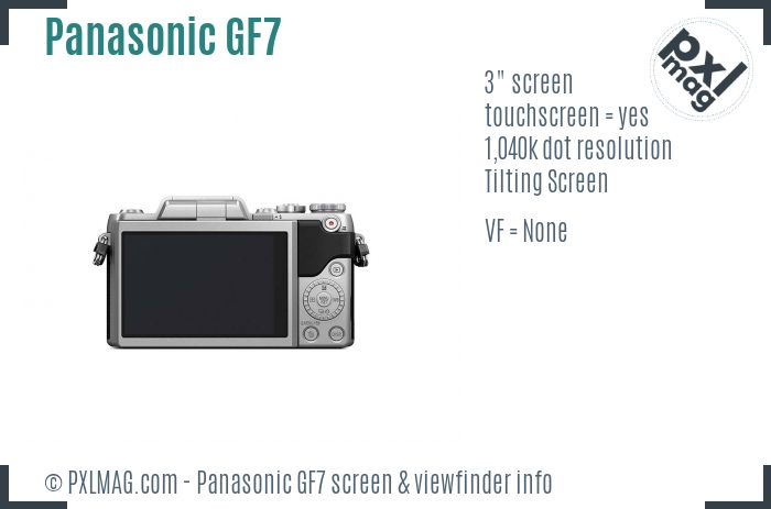 Panasonic Lumix DMC-GF7 screen and viewfinder