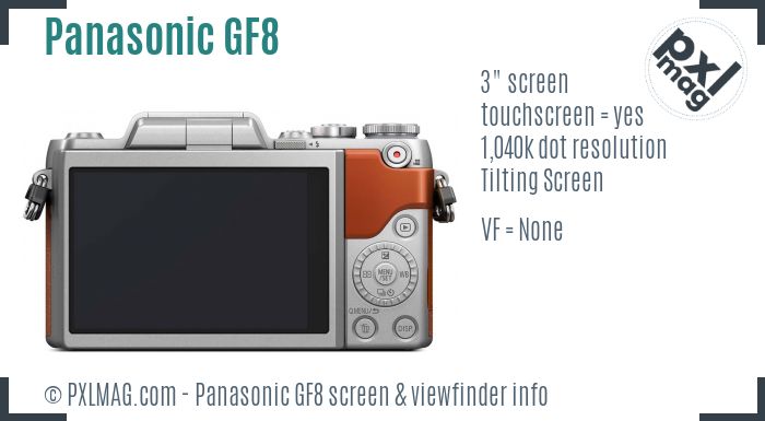 Panasonic Lumix DMC-GF8 screen and viewfinder