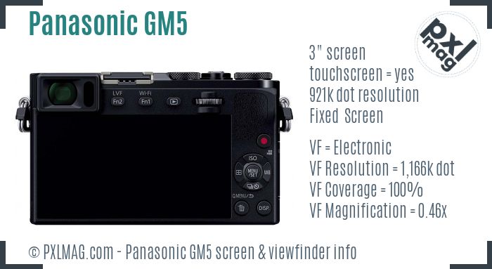 Panasonic Lumix DMC-GM5 screen and viewfinder