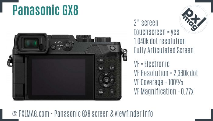 Panasonic Lumix DMC-GX8 screen and viewfinder