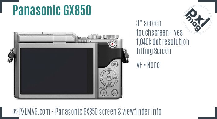 Panasonic Lumix DMC-GX850 screen and viewfinder