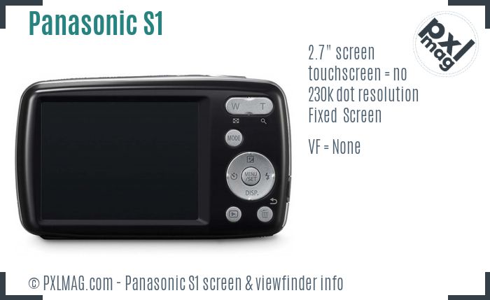 Panasonic Lumix DMC-S1 screen and viewfinder