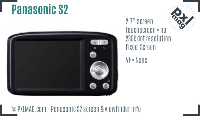 Panasonic Lumix DMC-S2 screen and viewfinder