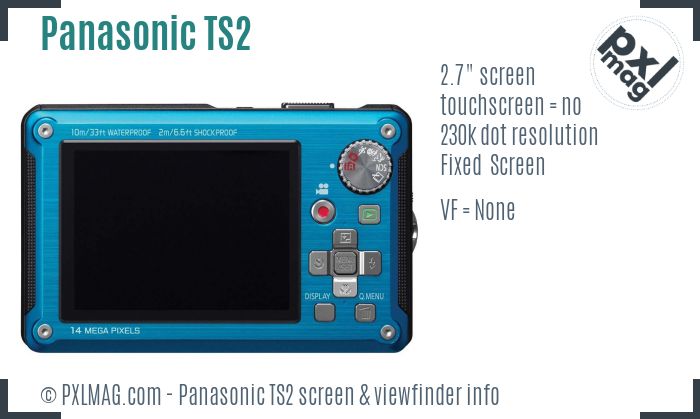 Panasonic Lumix DMC-TS2 screen and viewfinder