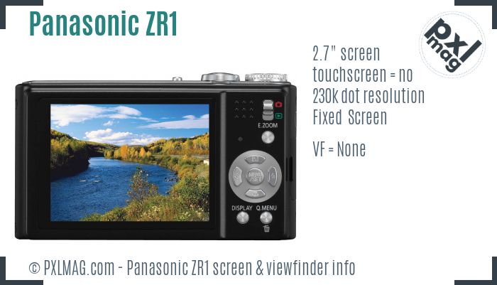 Panasonic Lumix DMC-ZR1 screen and viewfinder