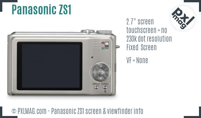 Panasonic Lumix DMC-ZS1 screen and viewfinder
