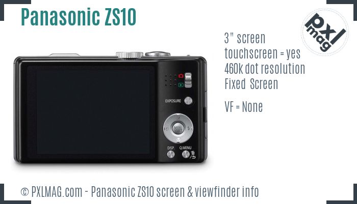 Panasonic Lumix DMC-ZS10 screen and viewfinder