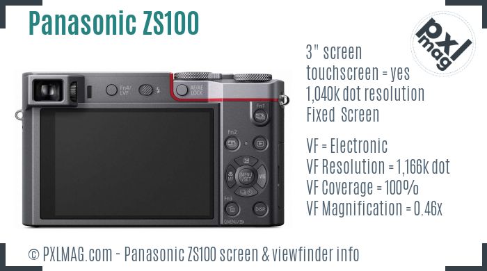 Panasonic Lumix DMC-ZS100 screen and viewfinder