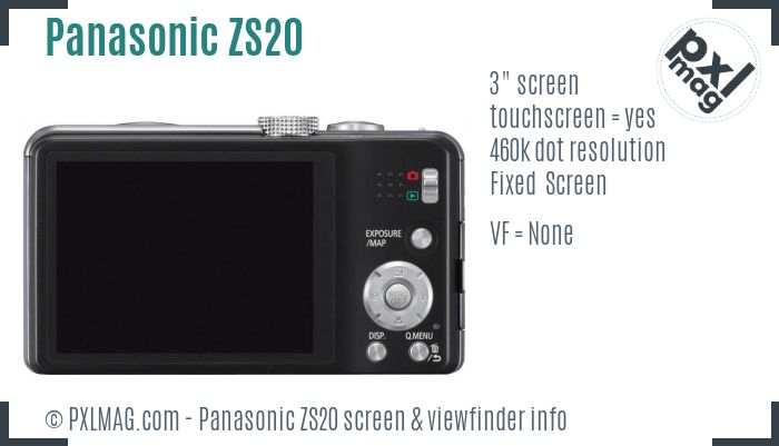 Panasonic Lumix DMC-ZS20 screen and viewfinder